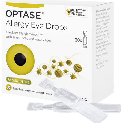 Optase Allergy Eye Drops Pack of 20 Single 0.5ml Doses - welzo
