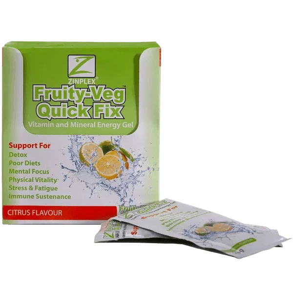 Zinplex Fruity-Veg Quick Fix Citrus Flavour Sachets 28g Pack of 30 - welzo