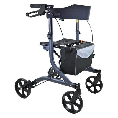 Zoom Ultra Lightweight Folding Rollator with Seat, Storage Bag & 8" Wheels – One Rehab Mobility Aid