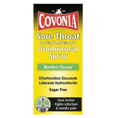 Covonia Sore Throat Oromucosal Menthol Spray 30ml - welzo