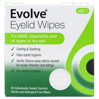 Evolve Eyelid Wipes Pack of 20 - welzo