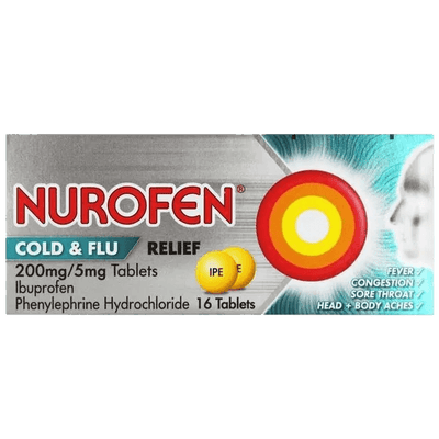 Nurofen Cold & Flu Tablets Pack of 16 - welzo