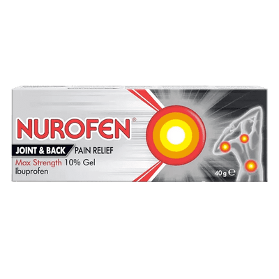 Nurofen Joint & Back Pain Relief Max Strength 10% Gel 40g - welzo