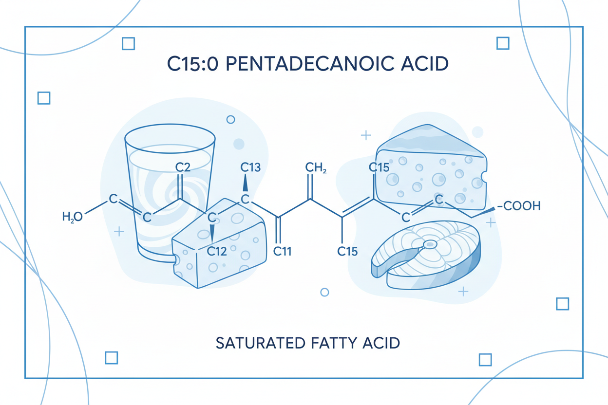 C15:0 pentadecanoic acid structure and natural food sources