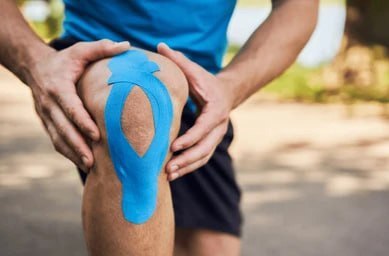 Kinesiology tape is made of elastic cotton strip-backed adhesive, it mimics skin elasticity, enabling unrestricted bodily movement during physical activities