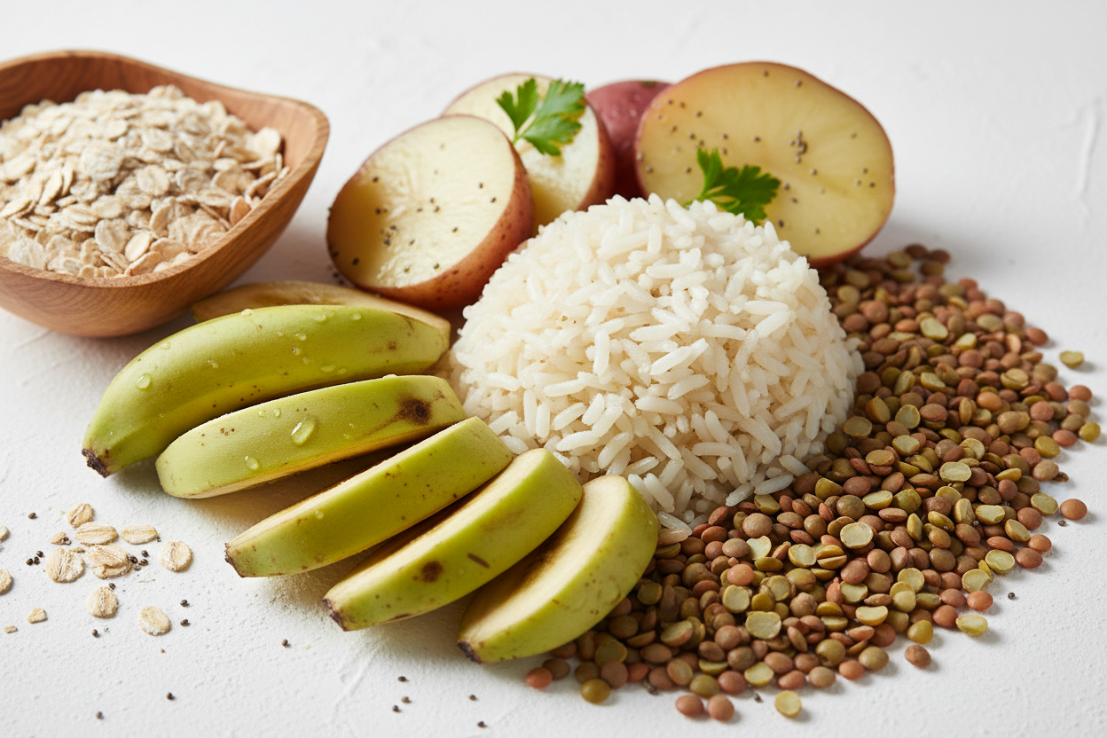 Resistant starch foods that support gut microbiome health and healthy digestion