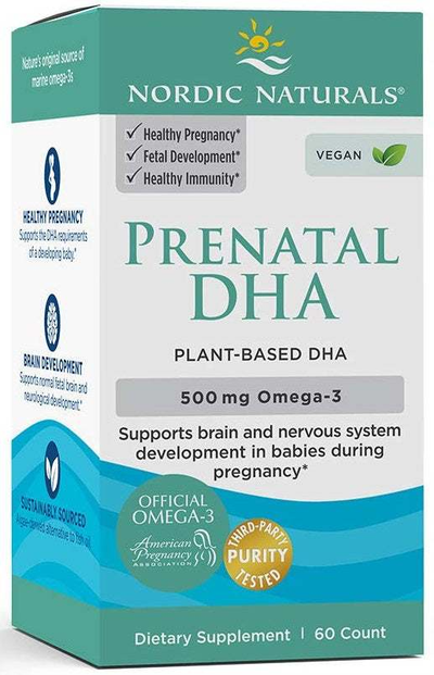 Nordic Naturals Prenatal DHA Vegan, 500mg - 60 softgels-Prenatal-pregnancy-supplements