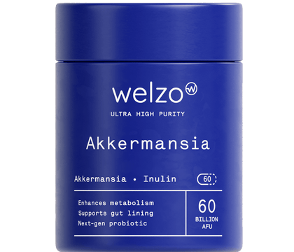 Welzo Ultra Purity Akkermansia 60 Billion AFU high strength probiotic with inulin, UK