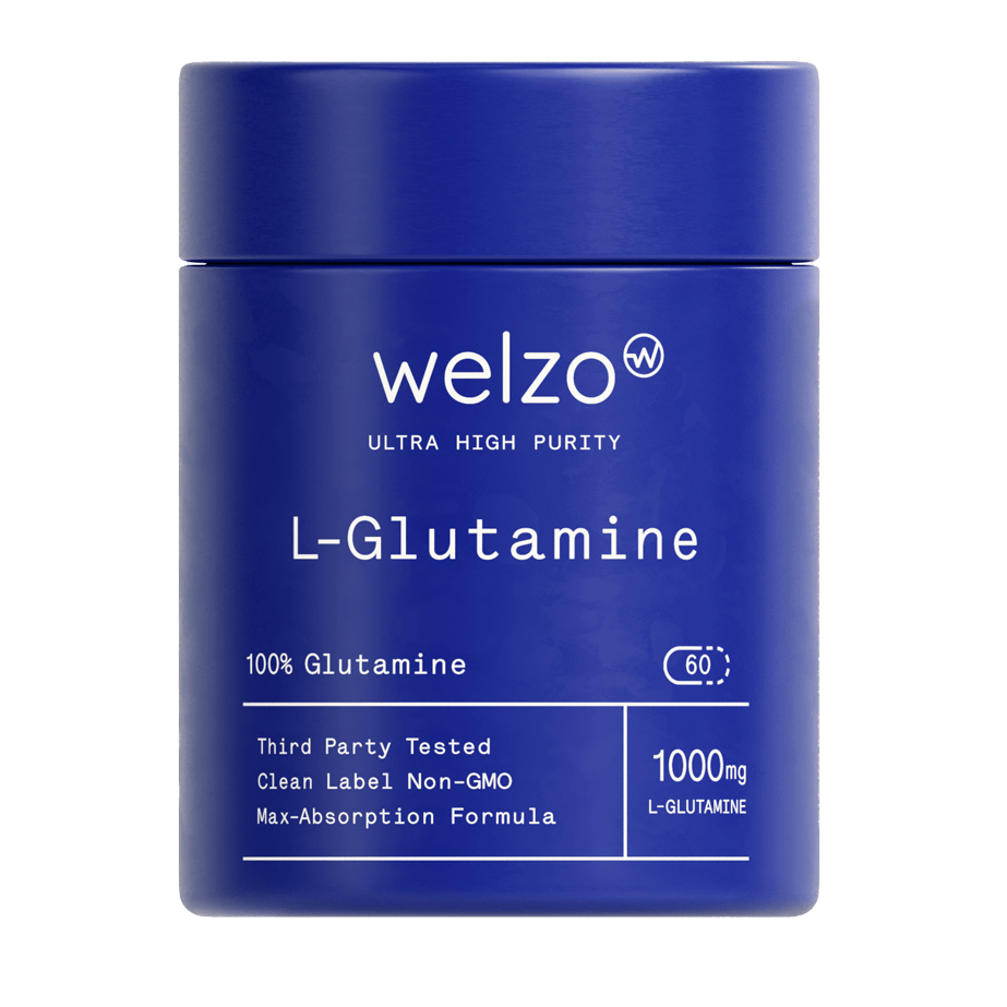 Welzo Ultra Purity L-Glutamine 1000mg single-ingredient capsule