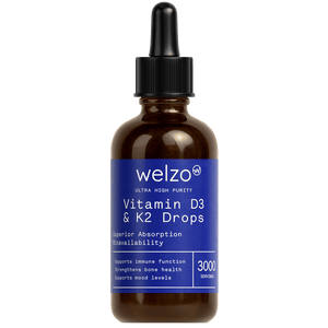 Welzo Ultra Purity Vitamin D3 + K2 MK-7 Liquid Drops