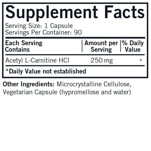 Acetil l -carnitina 250 mg - 90 cápsulas - Kirkman Labs