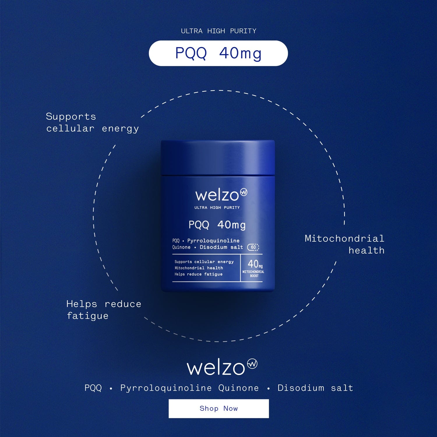 PQQ 40mg – Welzo Ultra Purity