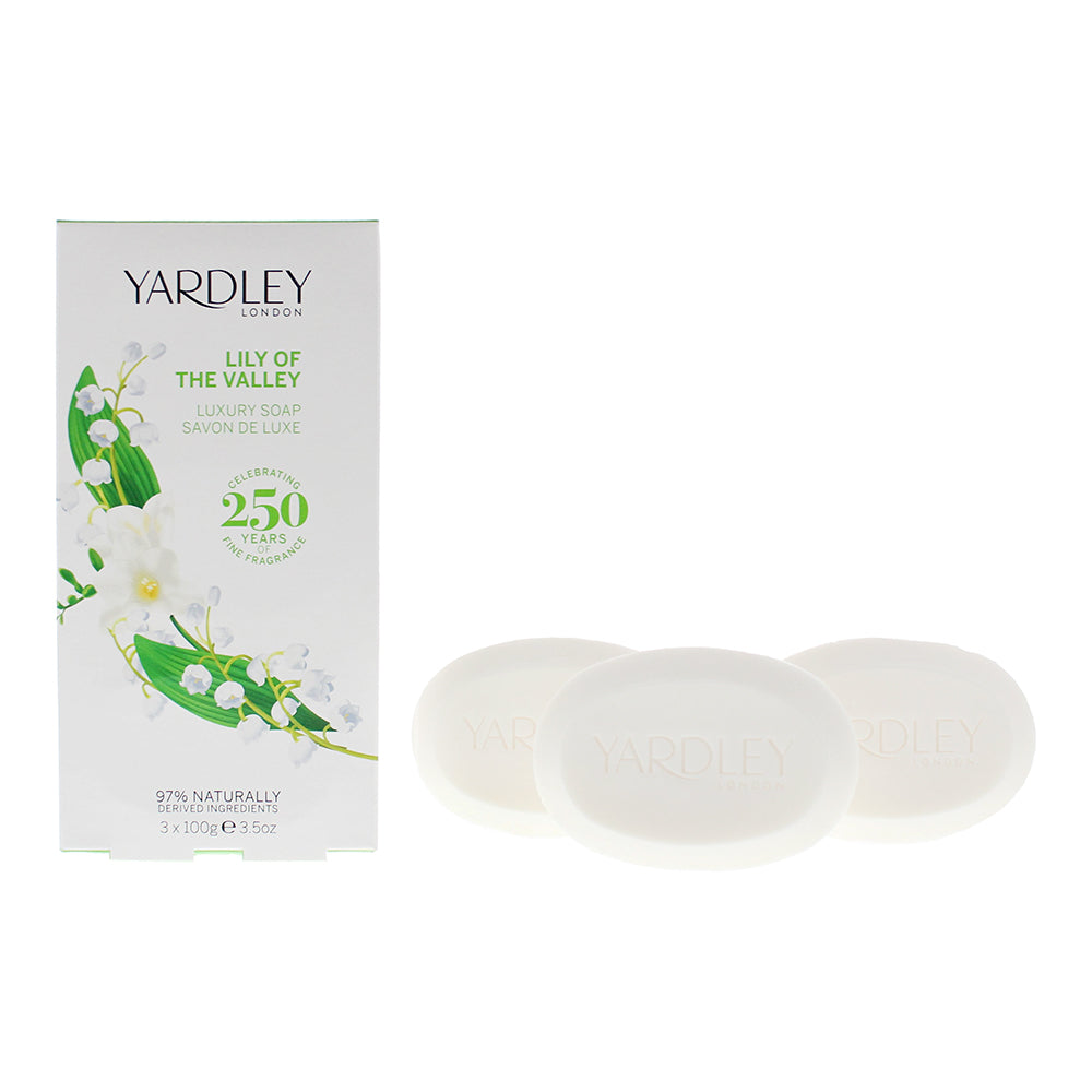 Yardley Lily Of The Valley Gift Set : 3 X Luxury Soap 100g - Welzo