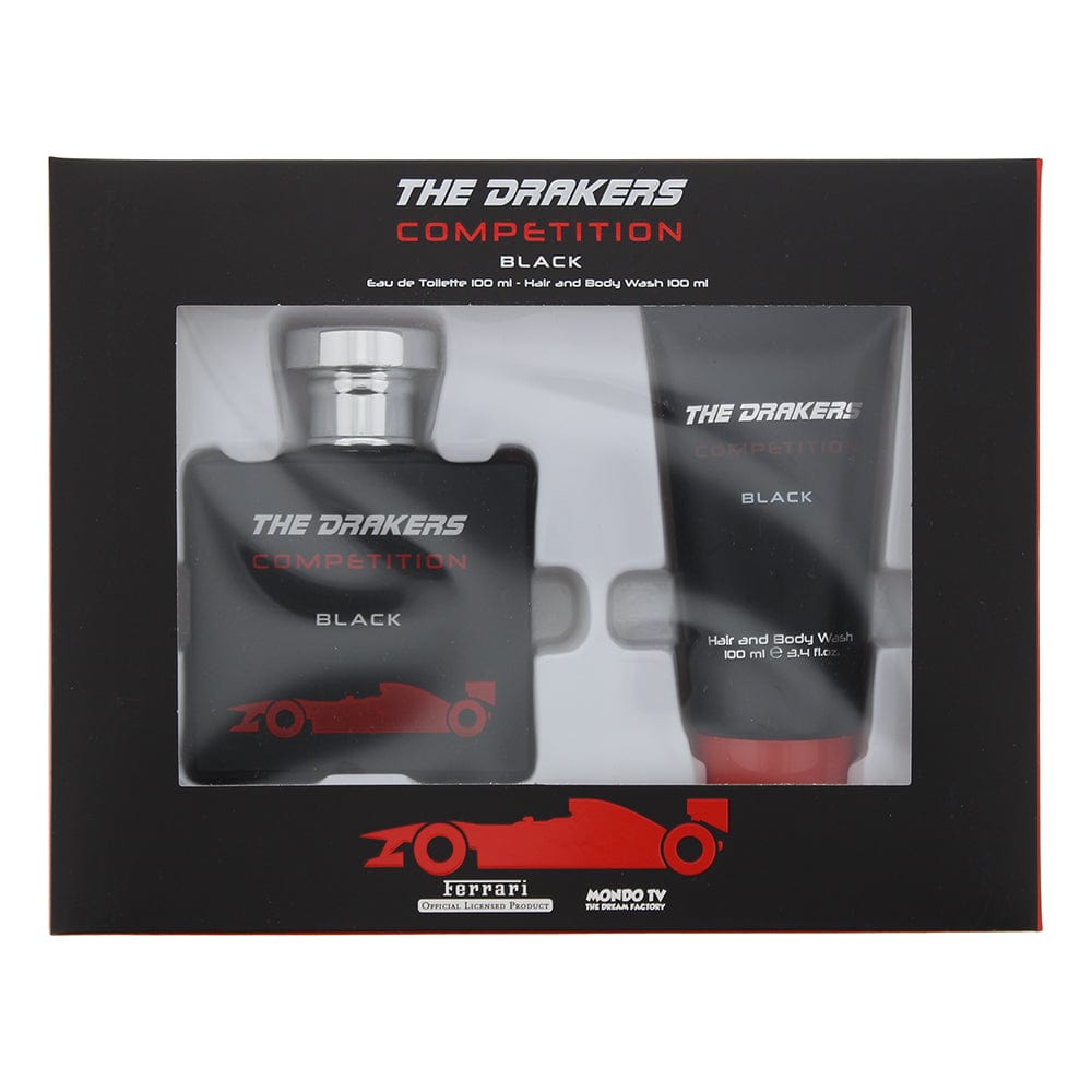 Mondo Tv Ferrari The Drakers Competition Black Eau de Toilette Gift Set : Eau de Toilette 100ml - Hair And Body Wash 100ml - Welzo