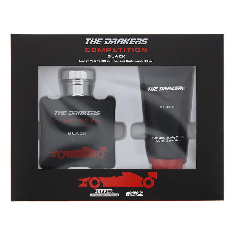 Mondo Tv Ferrari The Drakers Competition Black Eau de Toilette Gift Set : Eau de Toilette 100ml - Hair And Body Wash 100ml - Welzo