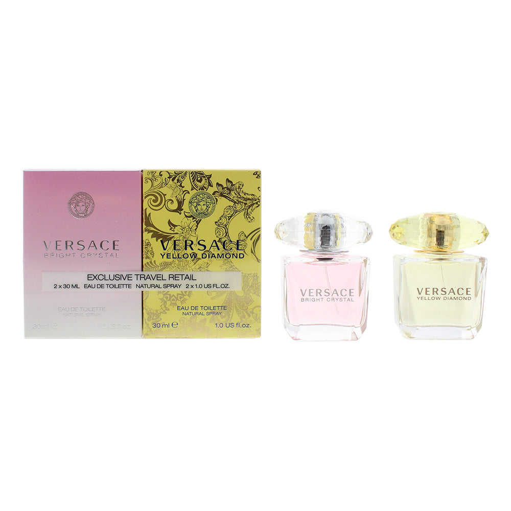 Versace 2 Piece Gift Set: Bright Crystal Eau De Toilette 30ml - Yellow Diamond Eau De Toilette 30ml - Welzo