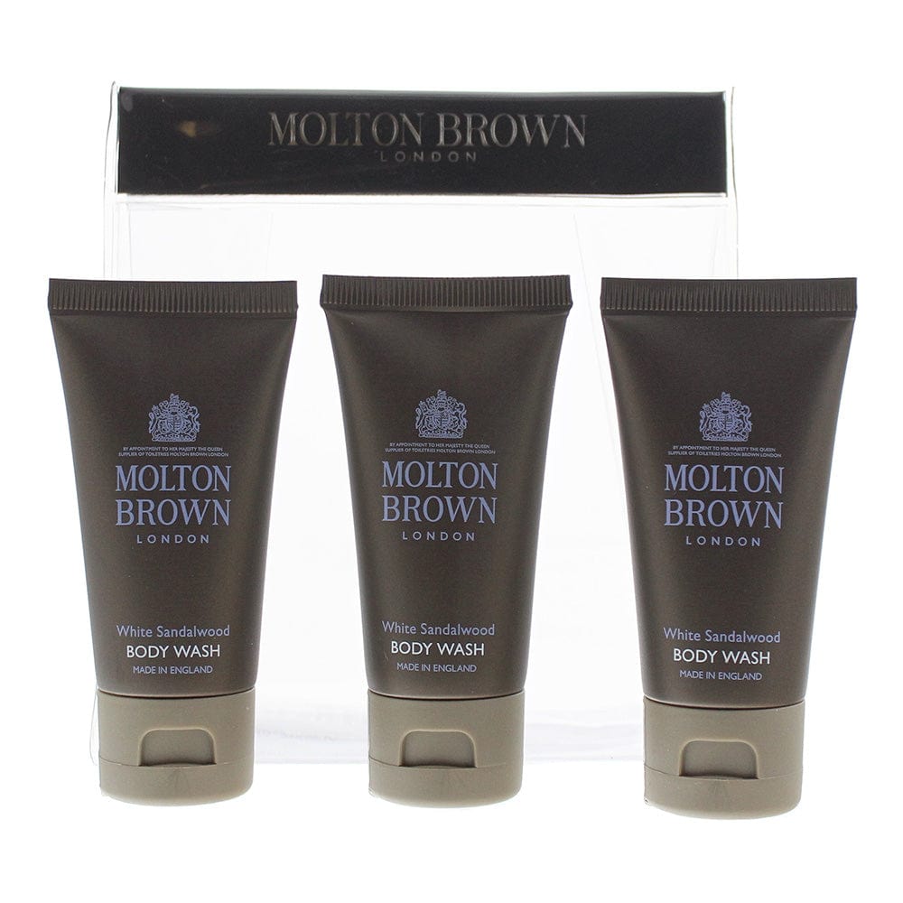 Molton Brown White Sandalwood 3 Piece Gift Set: 3 x Body Wash 30ml - Welzo