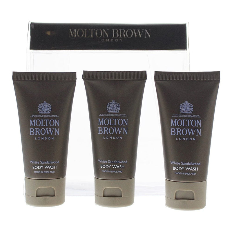 Molton Brown White Sandalwood 3 Piece Gift Set: 3 x Body Wash 30ml - Welzo