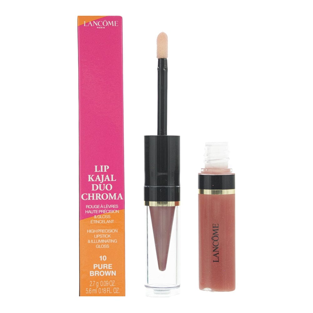 Lanceme Lip Kajal Duo Chroma 10 Pure Brown High Precision Lipstick 2.7g & Illuminating Gloss 5.6ml - Welzo