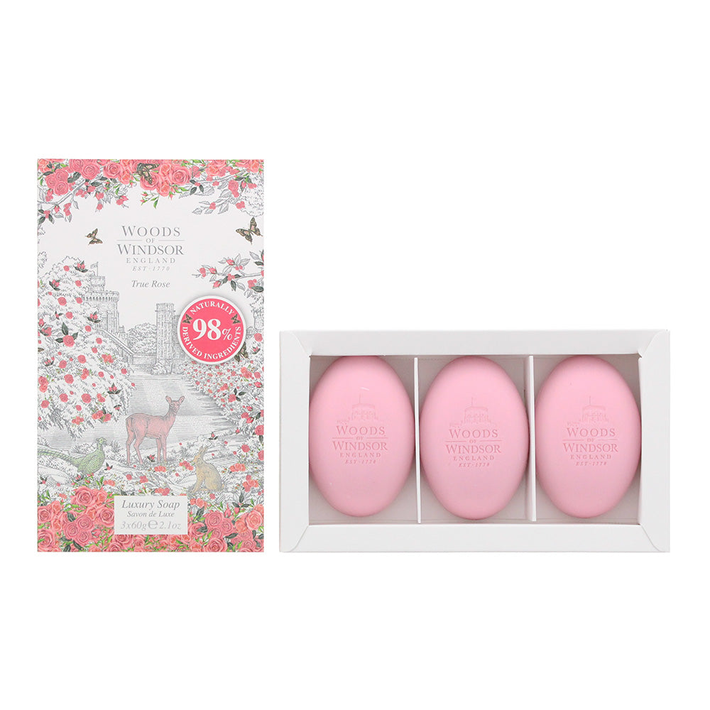 Woods Of Windsor True Rose Soap 3 X 60g - Welzo