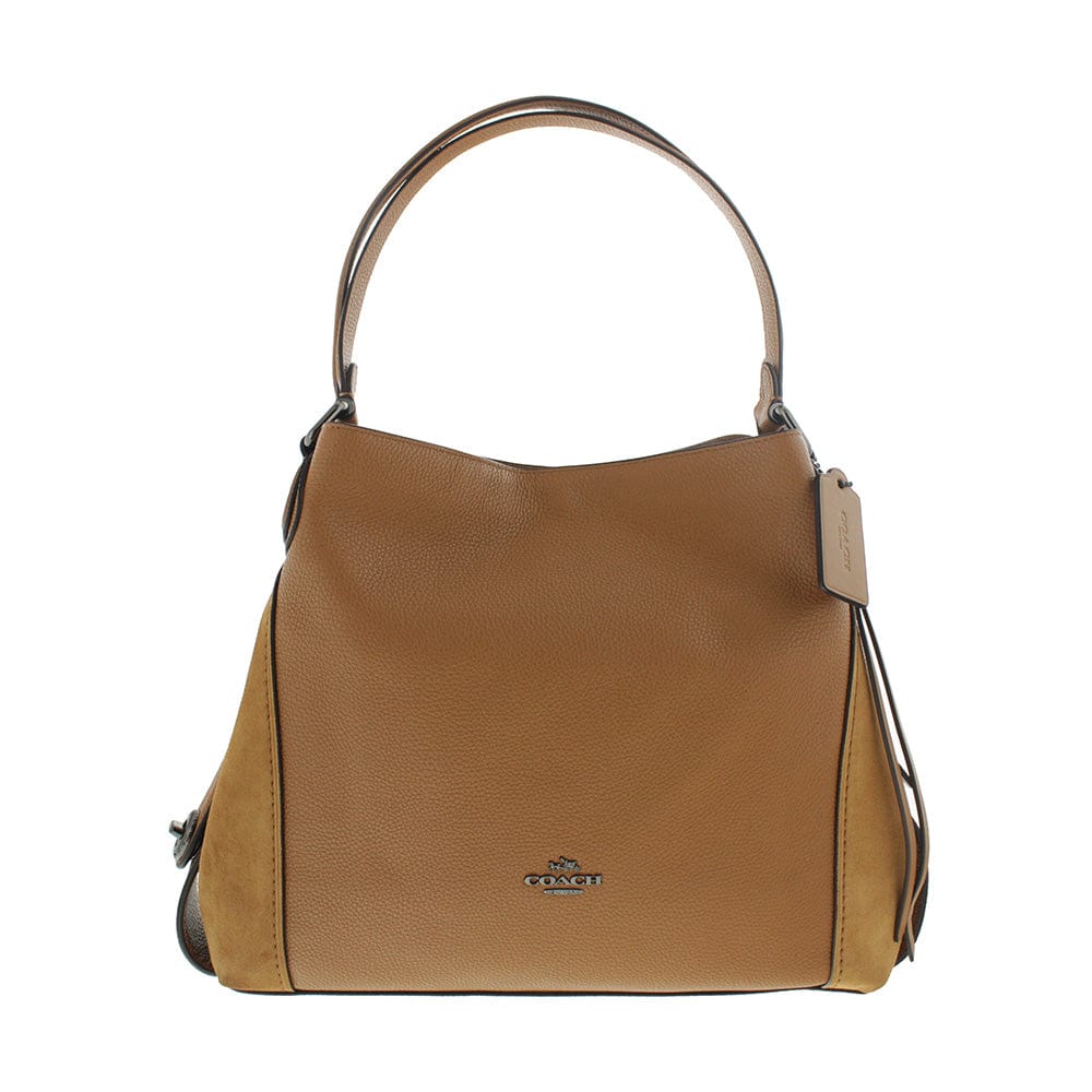 Coach Edie 31 Pebbled Leather Tan Shoulder Bag - Welzo