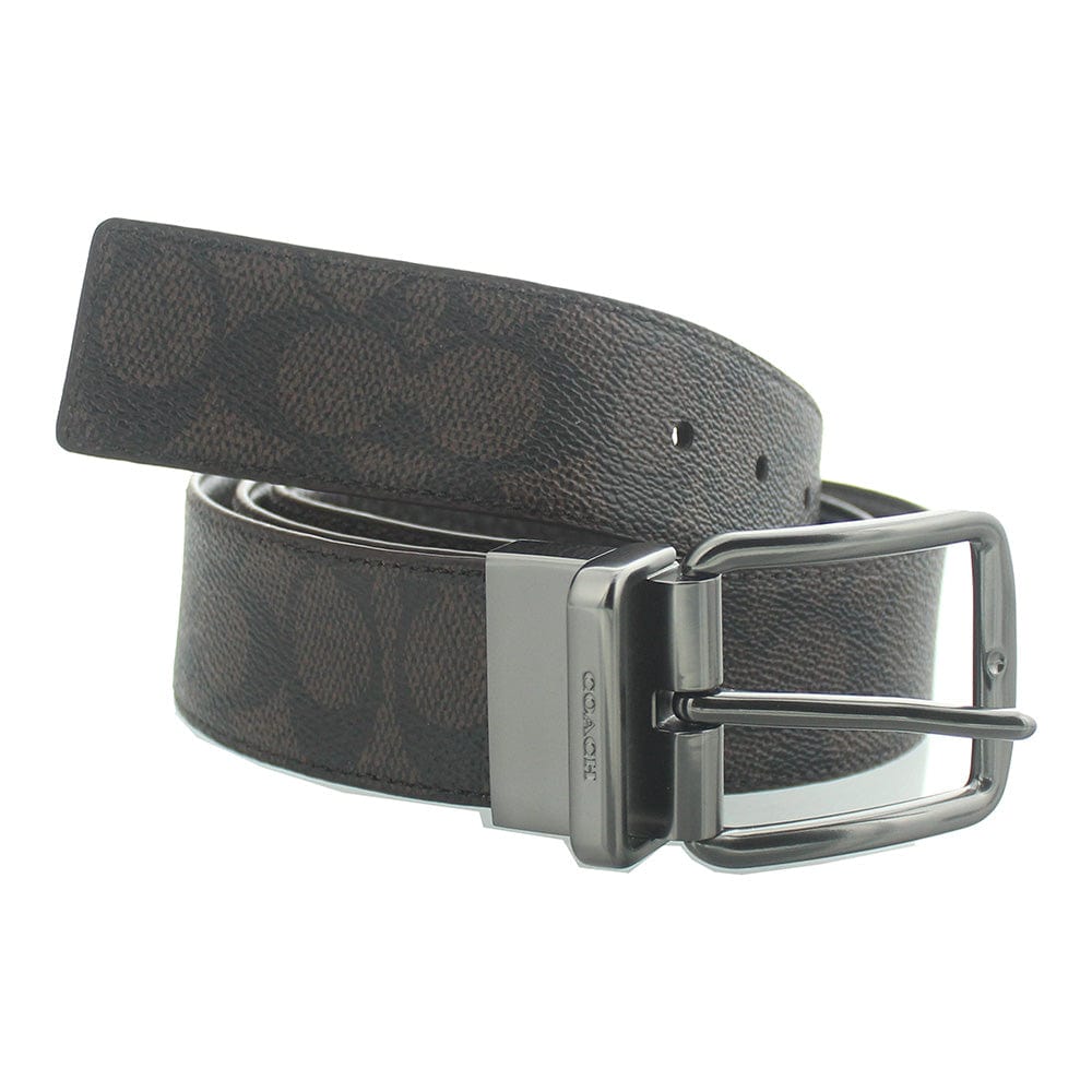 Coach Harness Buckle Cut-To-Size Reversible Mahogany 38mm Belt - Welzo