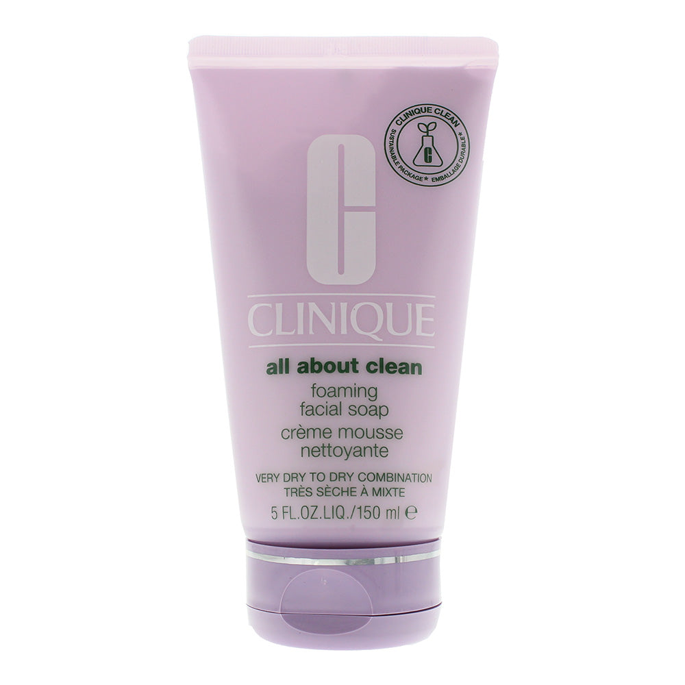 Clinique All About Clean Foaming Facial Soap 150ml Very Dry To Combination Skin - Welzo