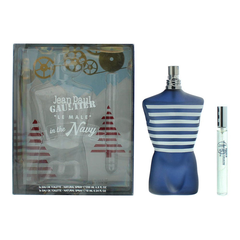 Jean Paul Gaultier Le Male In The Navy 2 Pcs Eau De Toilette 200ml+Eau De Toilette 10ml - Welzo