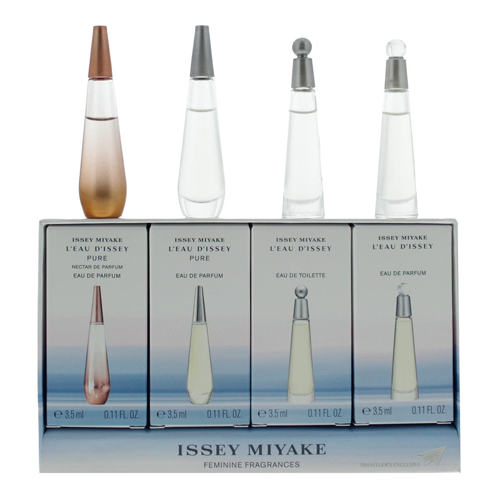 Issey Miyake L'eau D'issey 4 Piece Gift Set: Nectar Eau De Parfum 3.5ml - Pure Eau De Parfum 3.5ml - Eau De Toilette 3.5ml - Eau De Parfum 3.5ml - Eau - Welzo