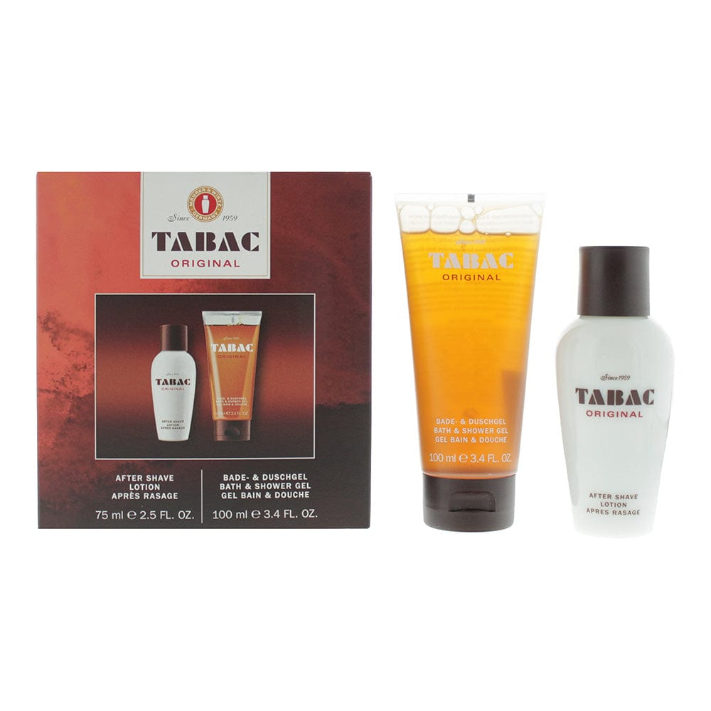 Tabac Original 2 Piece Gift Set: Aftershave Lotion 75ml - Shower Gel 100ml - Welzo