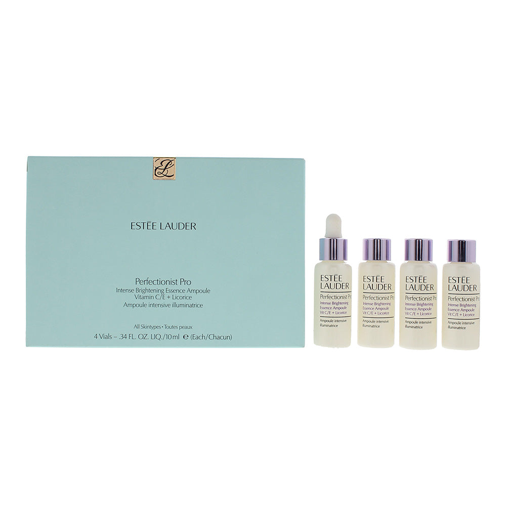 Estee Lauder Perfectionist Pro Intense Brightening Essence Ampoule with Vit C/E + Licorice 4 vials x 10ml All Skin Types - Welzo