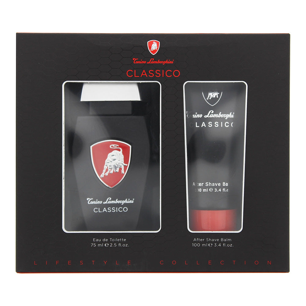 Tonino Lamborghini Classico 2 Piece Gift Set: Eau De Toilette 75ml - Aftershave Balm 100ml - Welzo