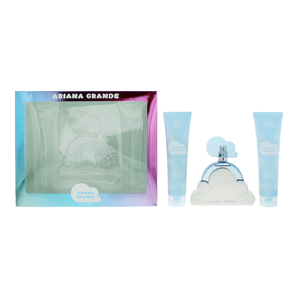 Ariana Grande Cloud 3 Piece Gift Set: Eau De Parfum 100ml - Body Souffle 100ml - Bath & Shower Gel 100ml - Welzo