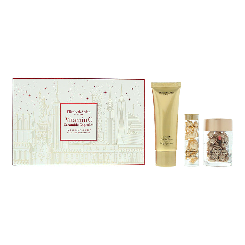 Elizabeth Arden Vitamin C 3 Piece Gift Set: Ceramide Radiance Renewal Serum Capsules 30pcs - Ceramide Daily Youth Restoring Serum Capsules 14pcs - Cer - Welzo