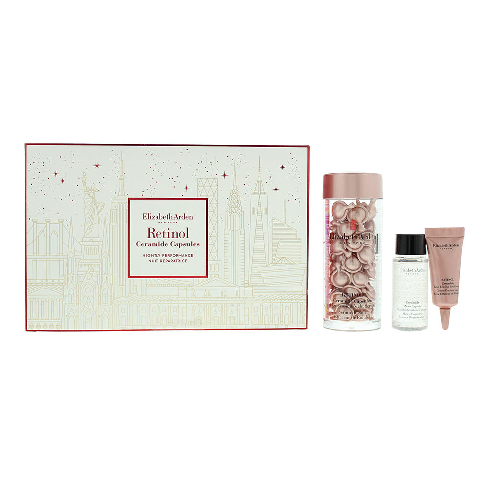 Elizabeth Arden Retinol 3 Piece Gift Set: Retinol Ceramide Capsules 30pcs - Retinol Ceramide Eye Cream 5ml - Ceramide Micro Capsules Essence 10ml - Welzo