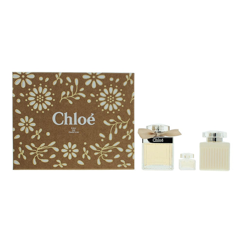 Chloé 3 Piece Gift Set: Eau De Parfum 75ml - Body Lotion 100ml - Eau De Parfum 5ml - Welzo