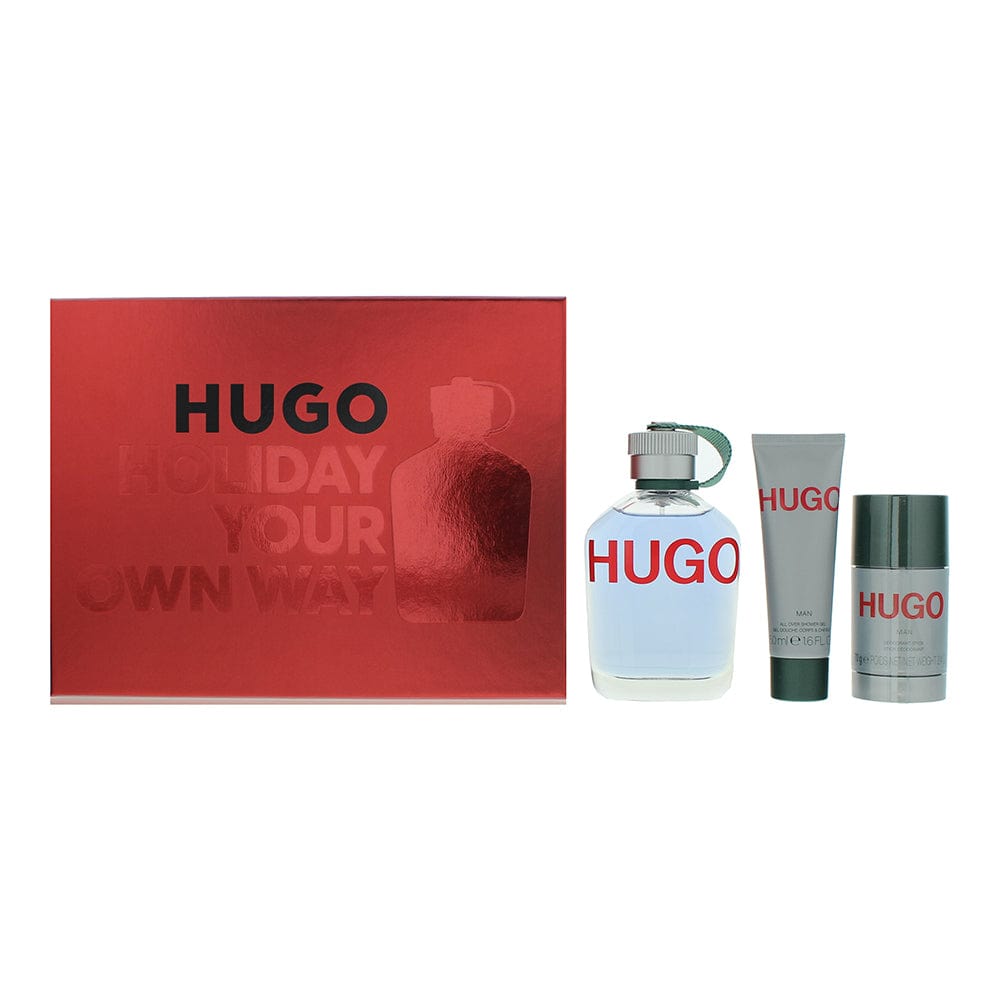 Hugo Boss Hugo Man 3 Piece Gift Set: Eau De Toilette 125ml - Deodorant 75ml - Shower Gel 50ml - Welzo