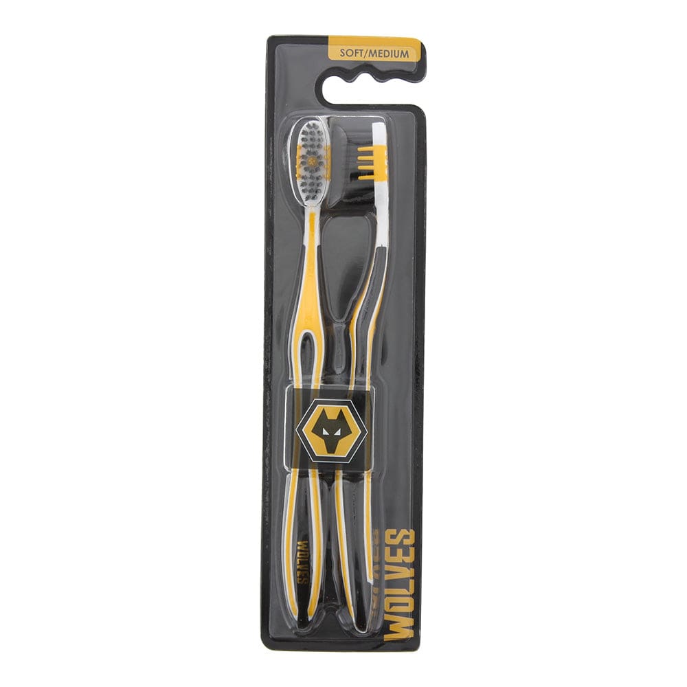 EPL Wolves Soft/Medium Toothbrush 2pcs - Welzo