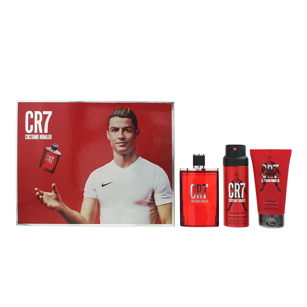 Cristiano Ronaldo Cr7 3 Piece Gift Set: Eau De Toilette 100ml - Shower Gel 150ml - Body Spray 150ml - Welzo