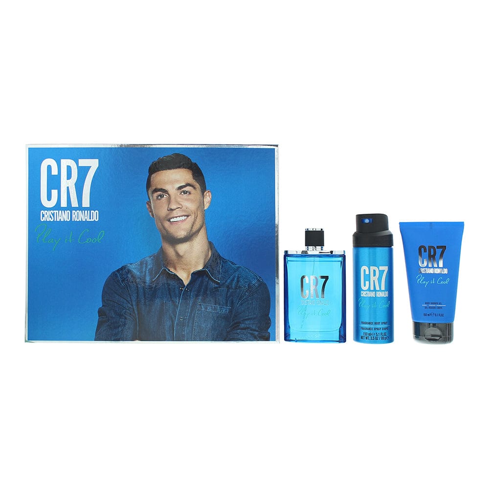 Cristiano Ronaldo Play It Cool 3 Piece Gift Set: Eau De Toilette 100ml - Shower Gel 150ml - Body Spray 150ml - Welzo