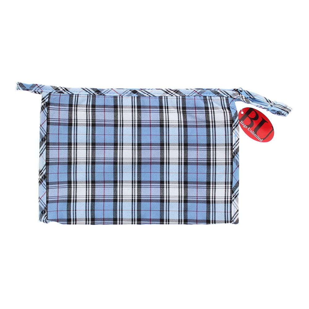 Bags Unlimited New London Tartan Blue Zip Holdall Bag - Welzo