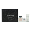 Calvin Klein Euphoria Men 3 Piece Gift Set: Eau De Toilette 100ml - Aftershave Balm 100ml - Eau De Toilette 15ml - Welzo