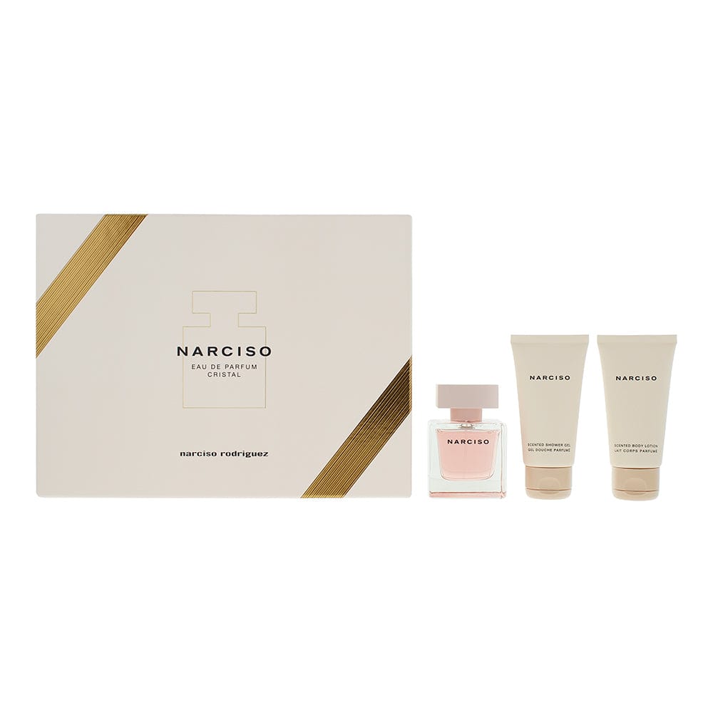 Narciso Rodriguez Cristal 3 Piece Gift Set: Eau de Parfum 50ml - Shower Gel 50ml - Body Lotion 50ml - Welzo
