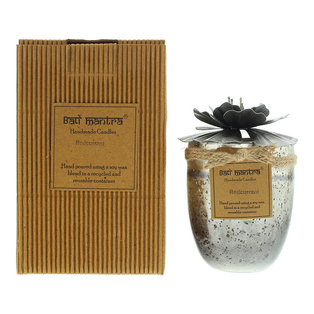 Bali Mantra Hibiscus Glass Silver Redcurrant Candle 500g - Welzo
