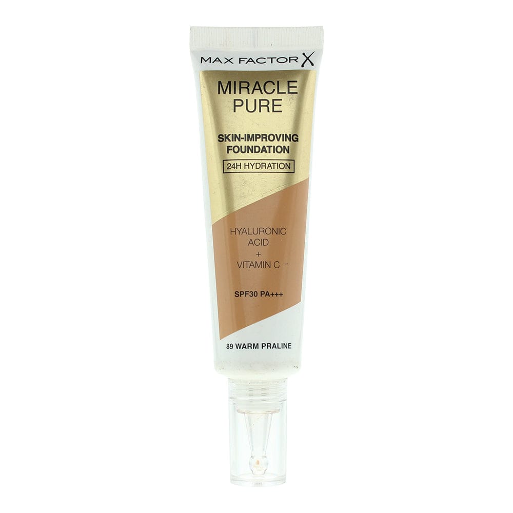Max Factor Miracle Pure Skin Improving 24H Hydration 89 Warm Praline Foundation 30ml - Welzo