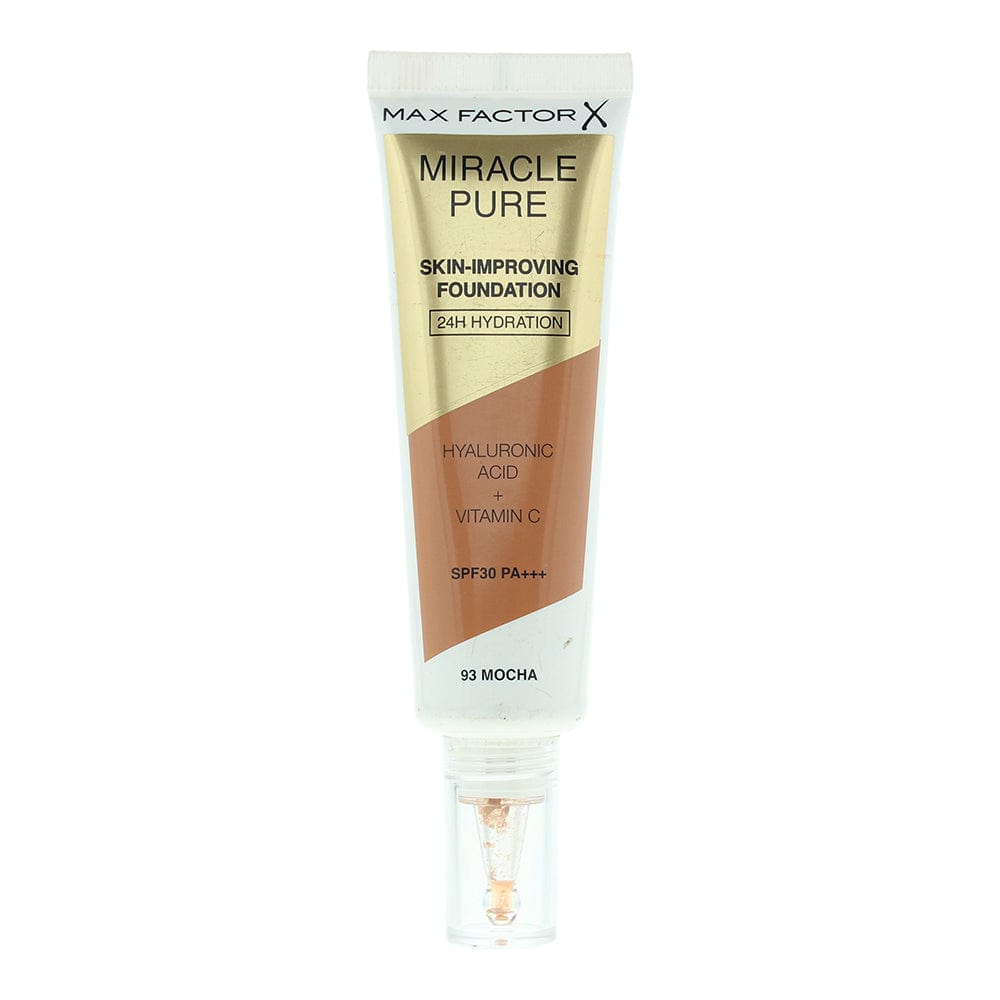 Max Factor Miracle Pure Skin Improving 24H Hydration 93 Mocha Foundation 30ml - Welzo