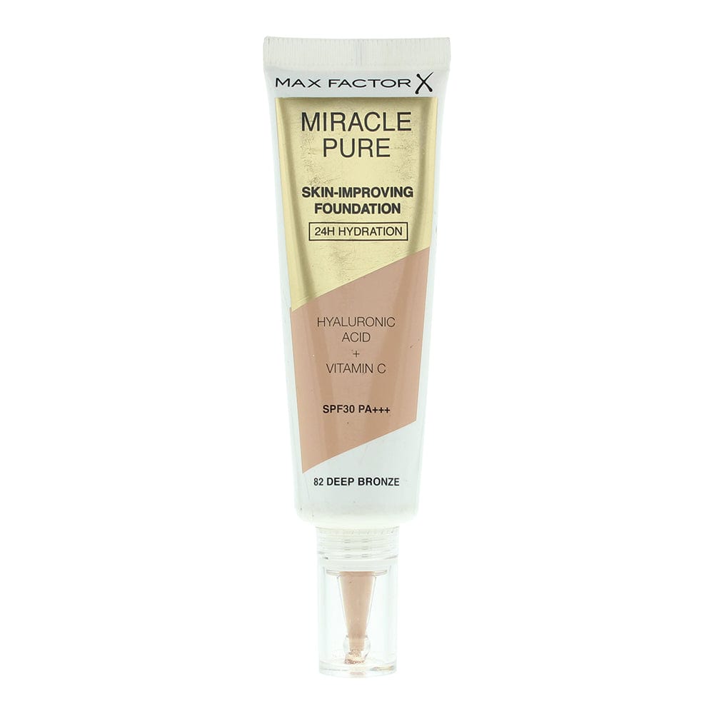 Max Factor Miracle Pure Skin Improving 24H Hydration 82 Deep Bronze Foundation 30ml - Welzo
