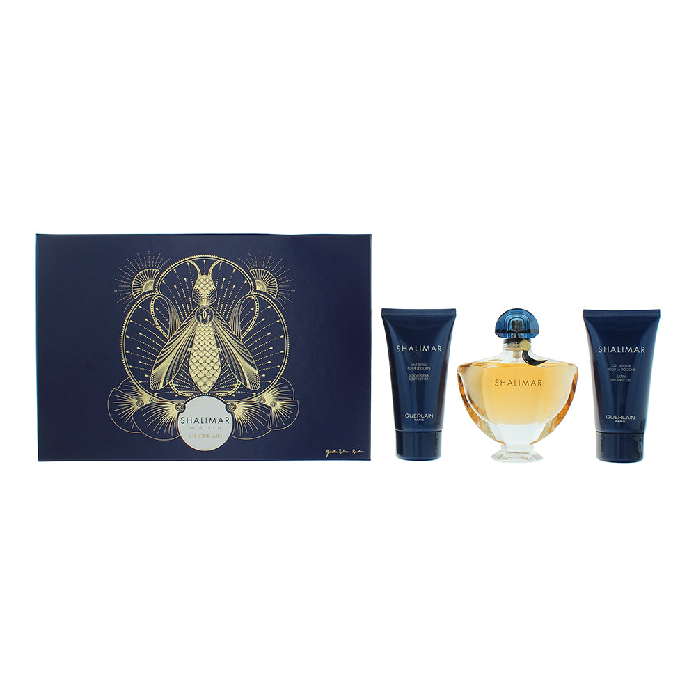 Guerlain Shalimar 3 Piece Gift Set: Eau de Parfum 50ml - Body Lotion 75ml - Shower Gel 75ml - Welzo
