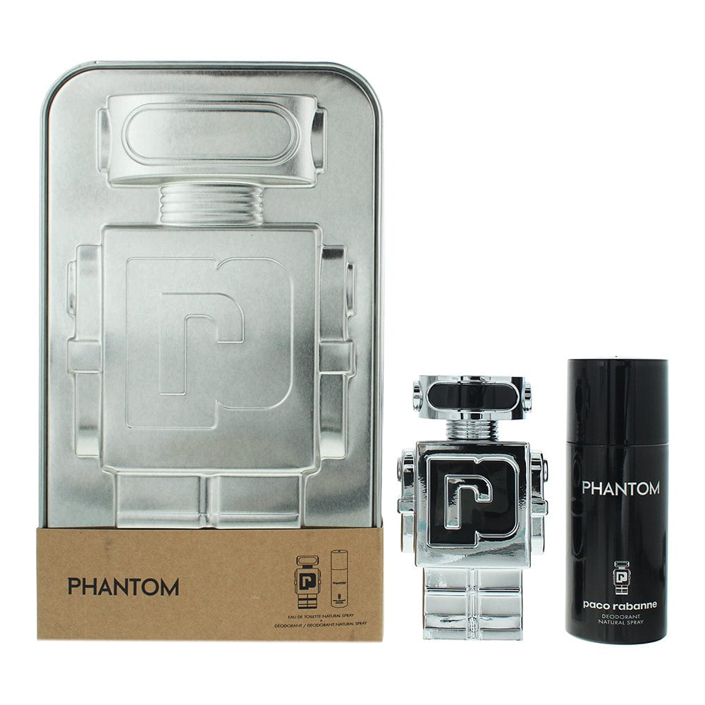 Paco Rabanne Phantom 2 Piece Gift Set: Eau de Toilette 100ml - Deodorant Spray 150ml - Welzo