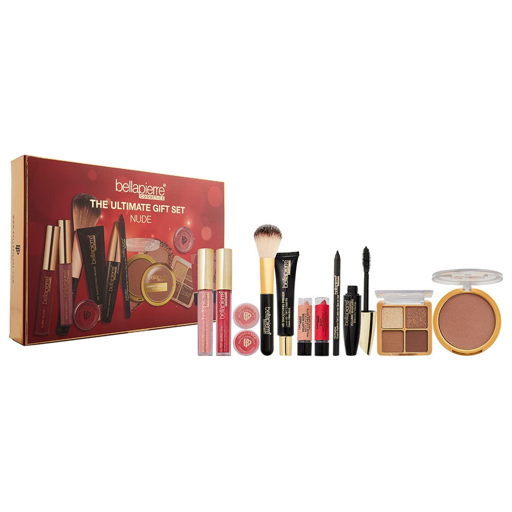 Bellapierre Cosmetics Ultimate Gift Set Nude 12 Piece Gift Set: Eye Palette 4.8g - 2 x Lipstick 3.5g - Mascara 9ml - Primer 30ml - Eye Liner 1.8g - Br - Welzo